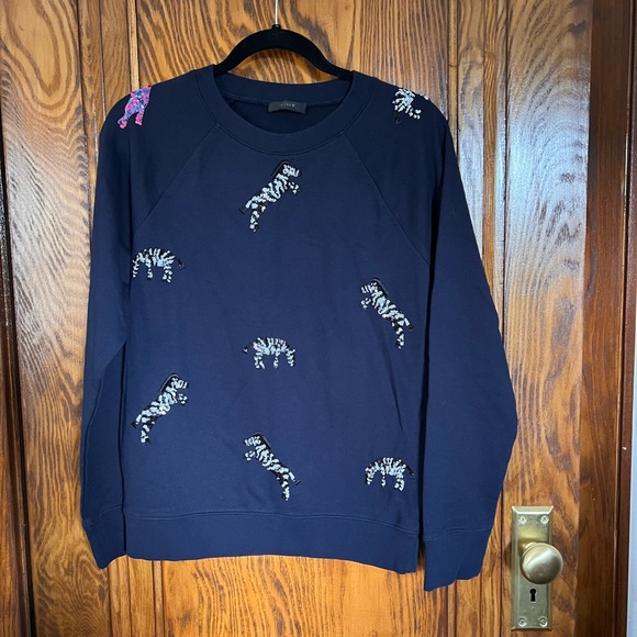 J.Crew sequin animal sweatshirt - Picture 1 of 4